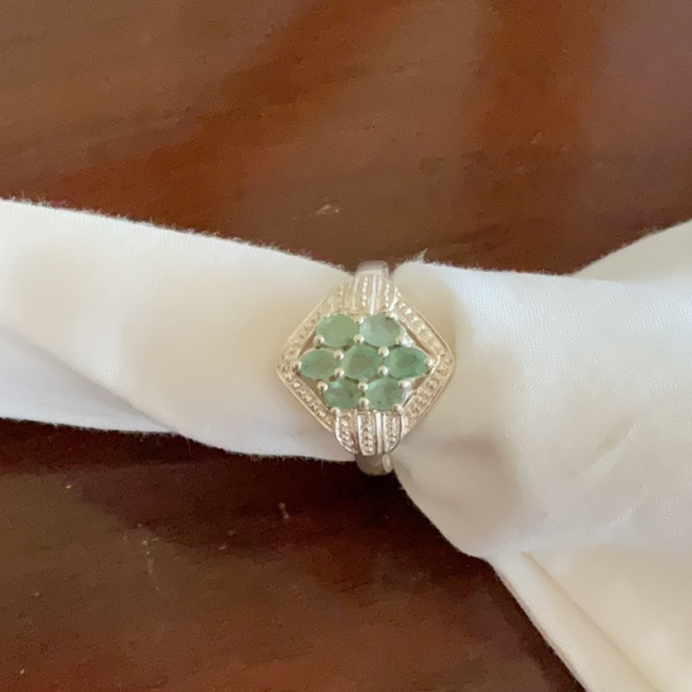 Elegant Silver and Green Peridot Ring